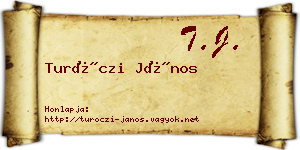 Turóczi János névjegykártya