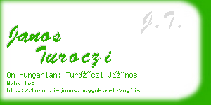 janos turoczi business card